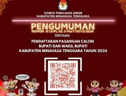 Pengumuman Pendaftaran Pasangan Calon Bupati dan Wakil Bupati Mitra 2024